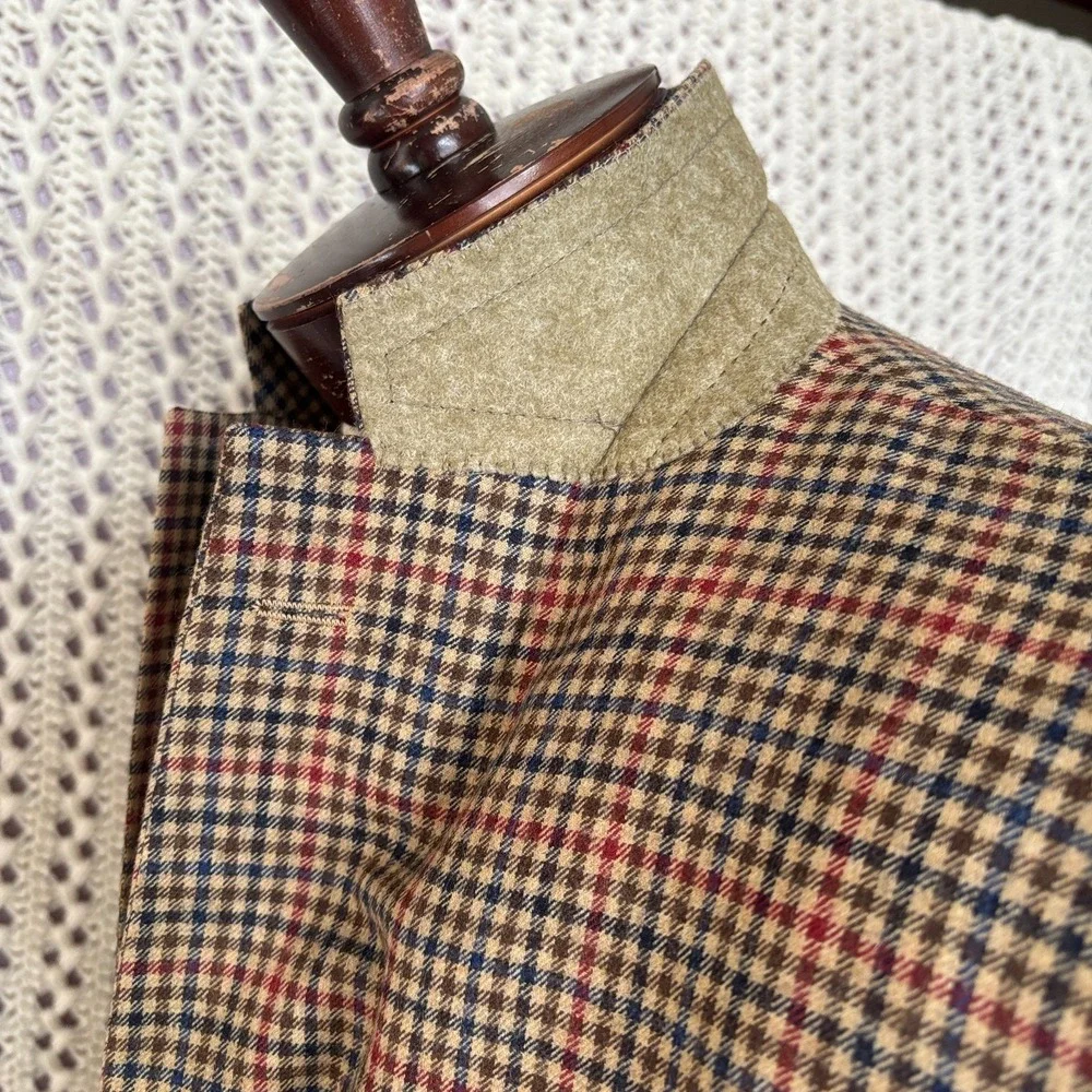 Holland & Sherry Royal Classic Houndstooth Wool‎ Blazer Premium Tom James 46L